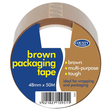 Pack of 6 Brown Packaging Tape 48mm x 50M