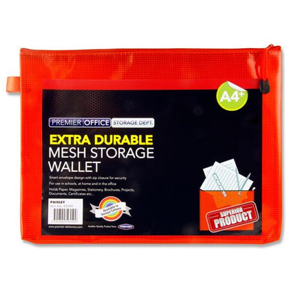 A4+ Extra Durable Pumpkin Orange Mesh Wallet by Premto