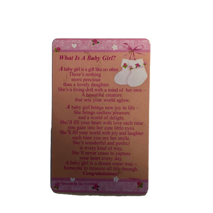 Keepsake Wallet / Purse Card What is a Baby Girl? New Baby Christening Gift