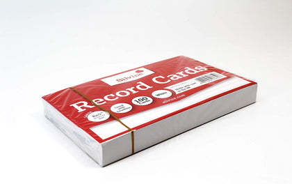 Pack of 100 White Record Cards 8x5