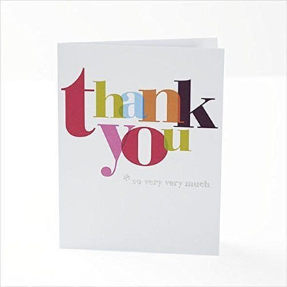 Pack of 20 Quality Multicoloured Thank You Cards with Envelopes