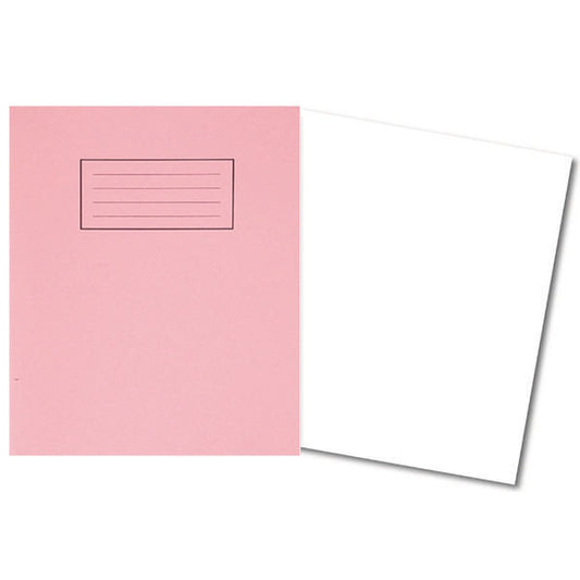 Pack of 100 229x178mm Pink Exercise Books 80 Plain Pages
