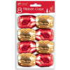 Pack of 8 Red and Gold Ribbon Cops