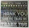 Pack of 6 Open Thank you cards with silver stars and black design