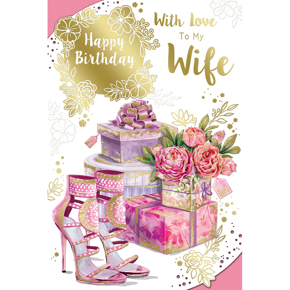 With Love To My Wife Happy Birthday Celebrity Style Greeting Card