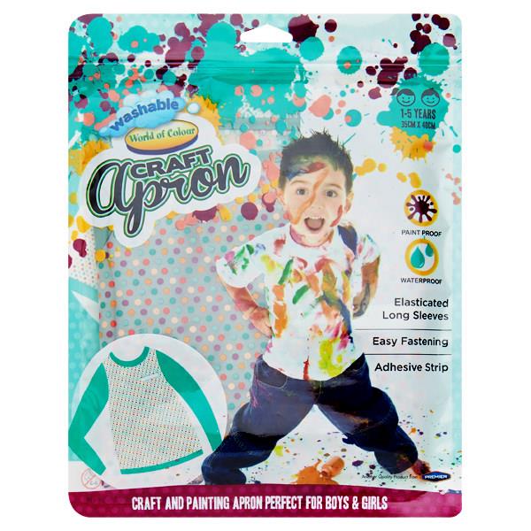 Washable 35x40cm Craft And Painting Apron For 1-5 Years by World of Colour