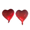 Two Red Heart Foil Balloons With Ribbon and Straw for Inflating