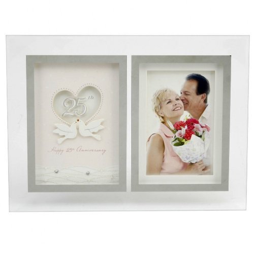 Reflection Sentiment Photo Frame with Verse Silver 25th Anniversary ...