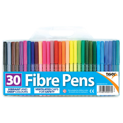 Wallet of 30 Fibre Tip Colouring Pens