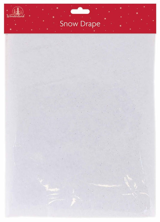 Christmas Snow Drape with Silver Glitter