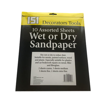 Pack of 10 Wet or Dry Sand Paper