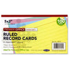 Pack of 100 5"x3" Ruled Assorted Coloured Record Cards by Premier