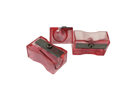 Pack of 100 Red Translucent Pencil Sharpeners