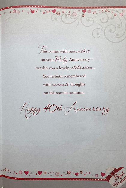40th Ruby Anniversary Keepsake Treasures Congratulations Card