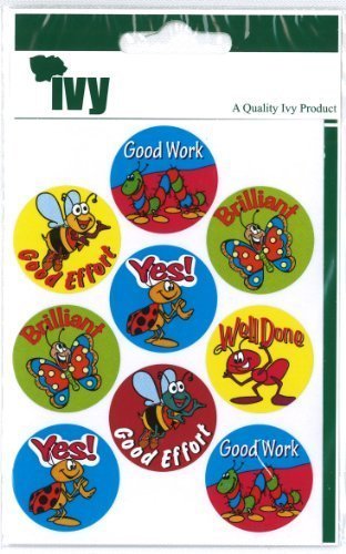 27 Motivational Bugs Round Dot Sticky Self Adhesive Labels 