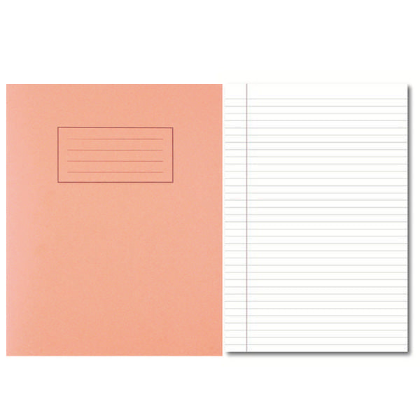 Pack of 100 9"x7" Orange 5mm Square Inner Exercise Books