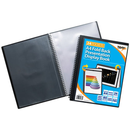 A4 24 Pocket Foldback Presentation Display Book