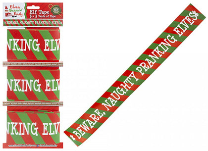 Pack of 3 Christmas Elf Design Printed Tape