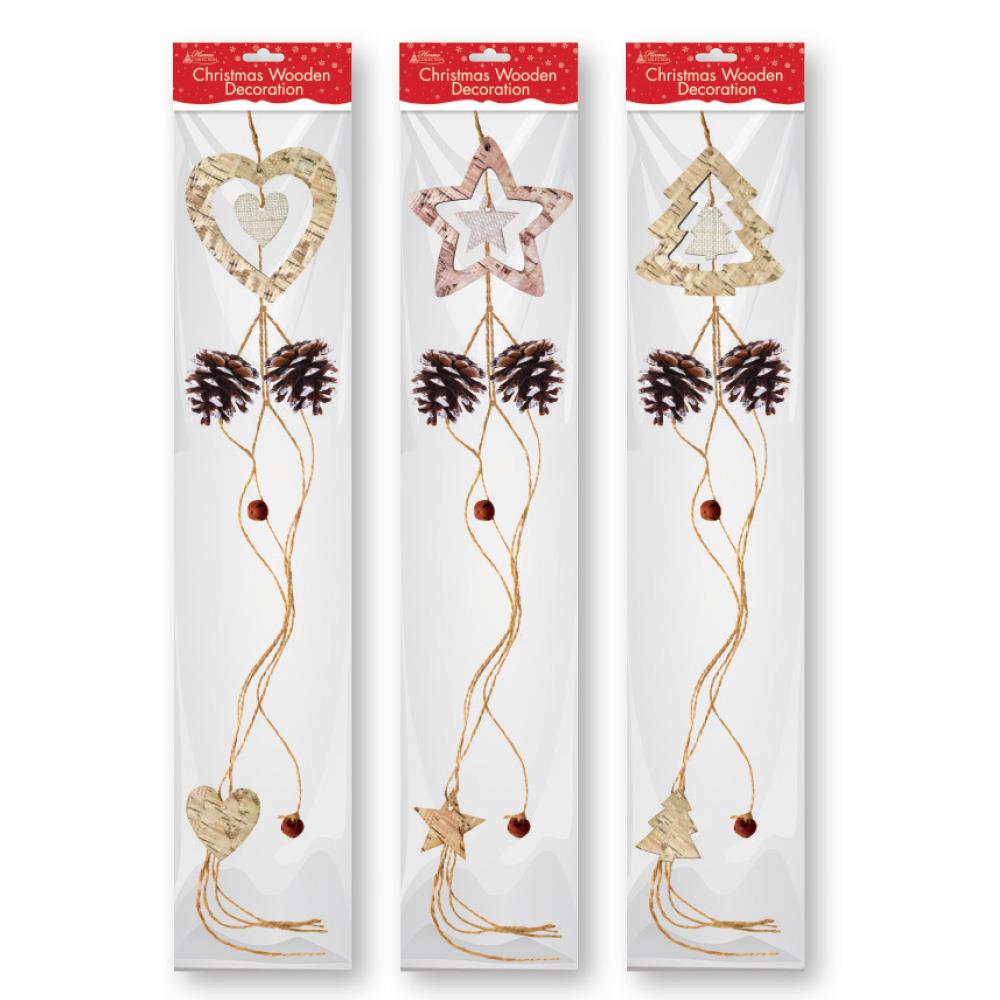 Christmas Pincones Wooden Hanging Decoration