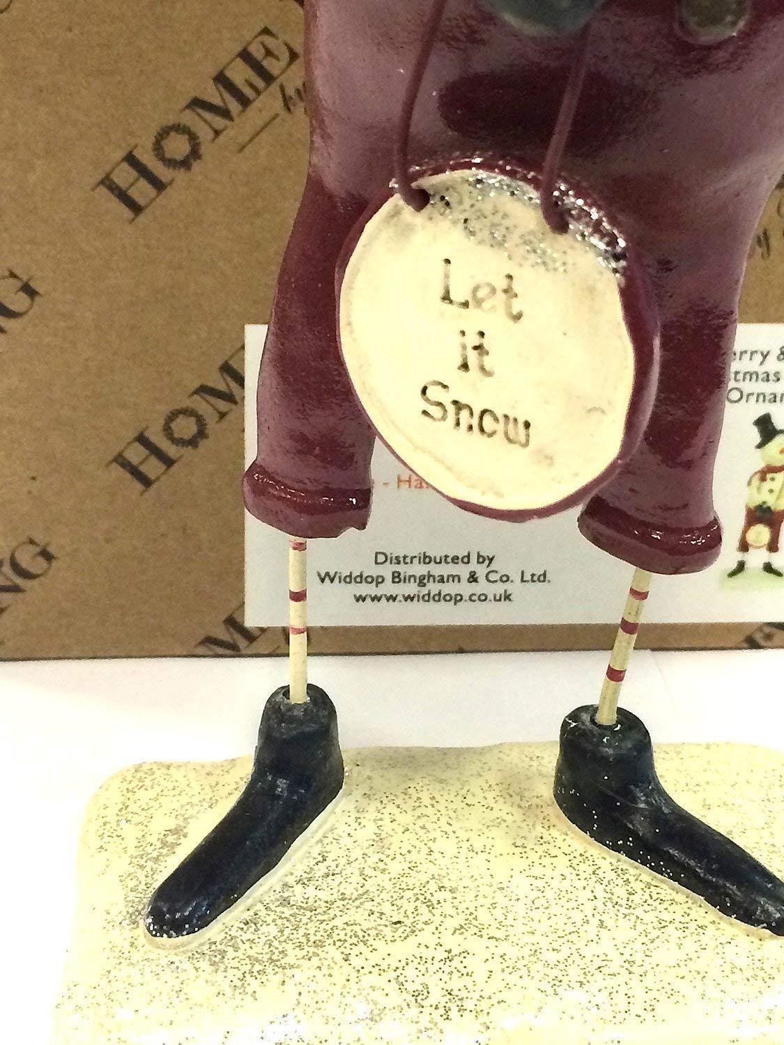 Merry & Bright Christmas Snowman 'Let It Snow' Statue Ornament