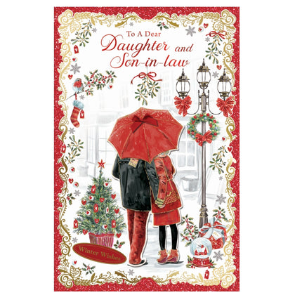 To a Dear Daughter and Son In Law Winter Wishes Christmas Card