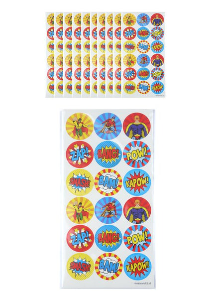 Pack of 10 Superhero Stickers Sheets (180 Stickers)