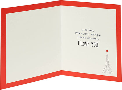 3D Elements and Ribbon Design One I Love Valentine's Day Card