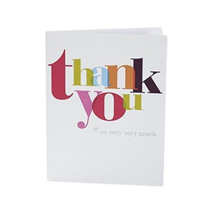 Multi colour Pack of 10 Thank You Cards By Carlton