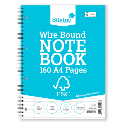 A4 FSC Certified Wirebound Notebook 160 Pages