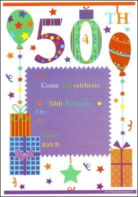 50th Birthday Party Invitations - 20 Pack