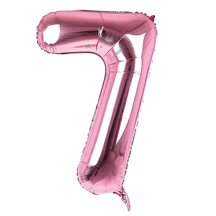 Giant Foil Light Pink 7 Number Balloon