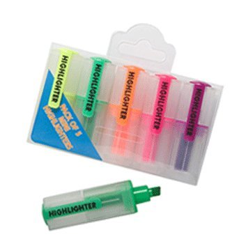 Tiger Pack of 5 Mini Highlighters