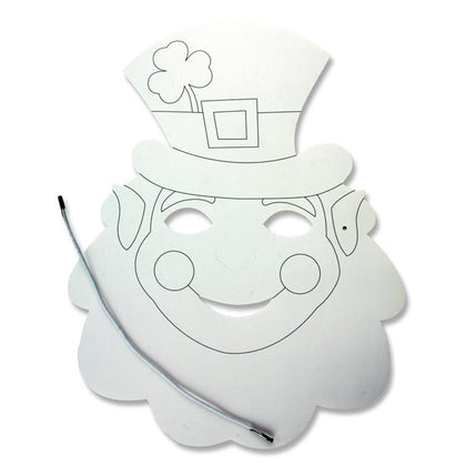 Pack of 10 Colour Your Own Leprechaun Masks by Crafty Bitz