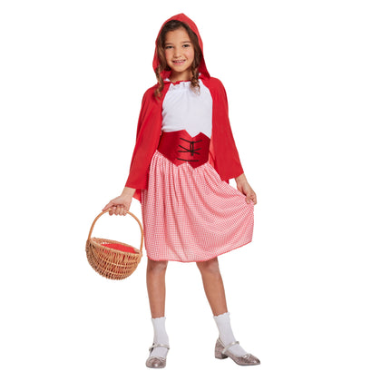 Red Hooded Girl Fancy Dress Up Costume Ages 7-9 Years