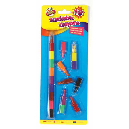 Pack of 18 Stackable Easy Grip Caryons
