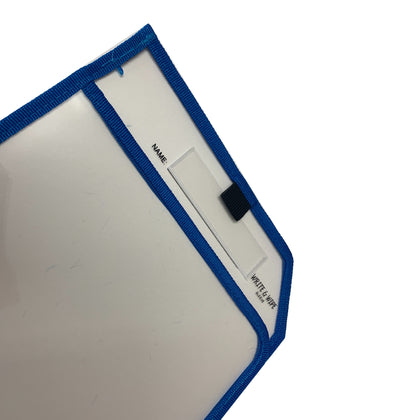 Blue Edge Clear Dry Erase Write and Wipe Reusable Sleeve Pocket