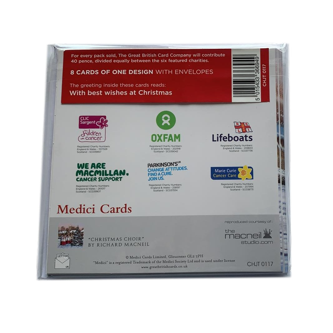 Pack of 8 Choir and Christmas Tree Christmas Cards