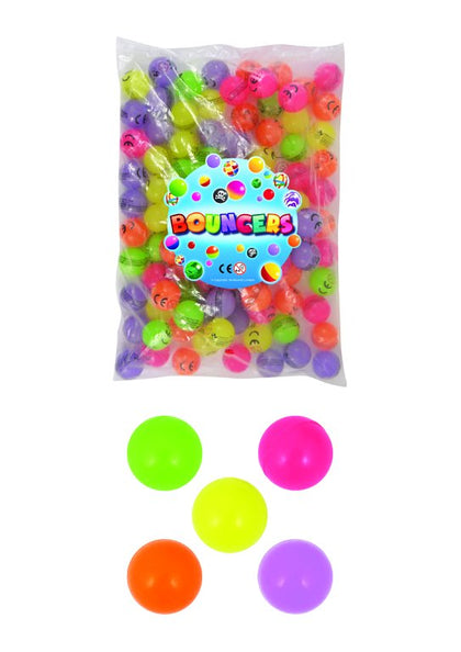 Bag of 100 Glow In The Dark Assorted Colours Bouncy Jet Balls