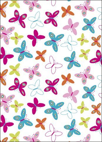UK Greetings ' Pretty Butterfly ' Wrapping Paper Set - 2 X Sheets Gift Wrap & 2 X Tags - New