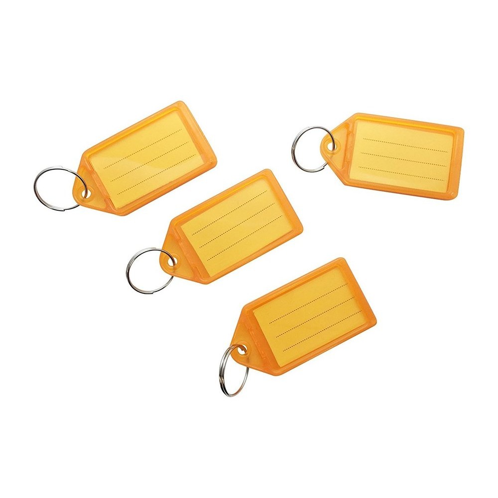 Pack of 100 Small Orange Identity Tag Key Rings– Choice Wholesale