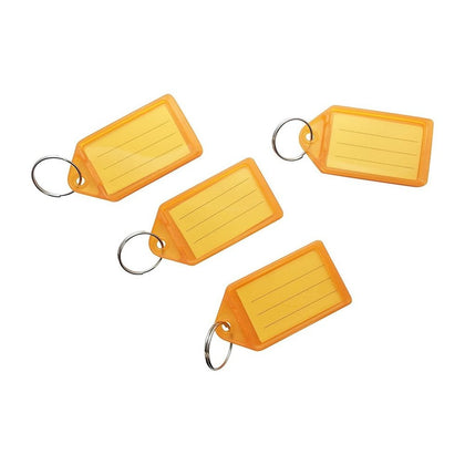 Pack of 100 Small Orange Identity Tag Key Rings