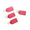Pack of 50 Large Red Identity Tag Key Rings - Sliding Fob Keyrings Coloured