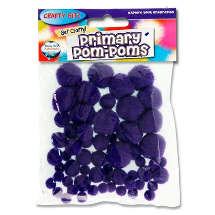 Purple Primary Pom Poms by Crafty Bitz