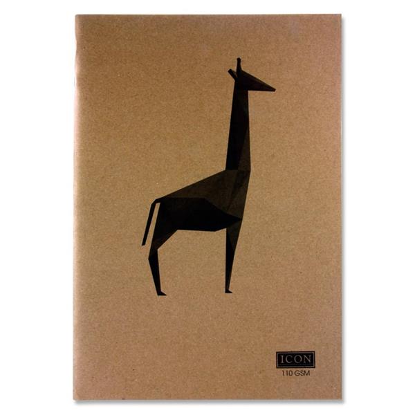 A3 80 Pages 110gsm Animalia Design Kraft Sketch Book by Icon Art