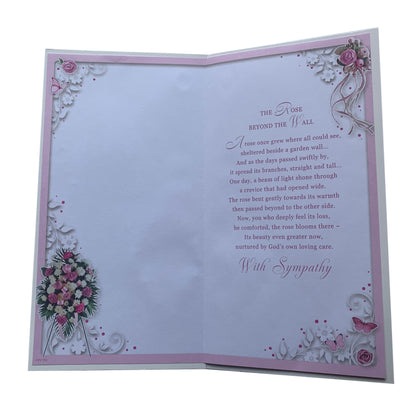 From Both of Us Embossed Flowers Design Sympathy Opacity Card