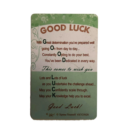 Xpress Yourself Good Luck Keepsake Card 3.25