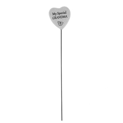 Graveside Plaque Thoughts Of You Resin Heart on Stick - Grandma