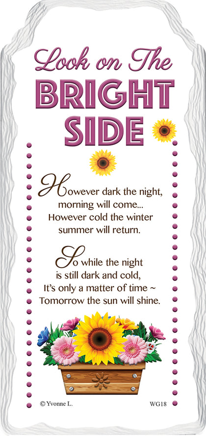 Look On The Bright Side Sentimental Handcrafted Ceramic Plaque