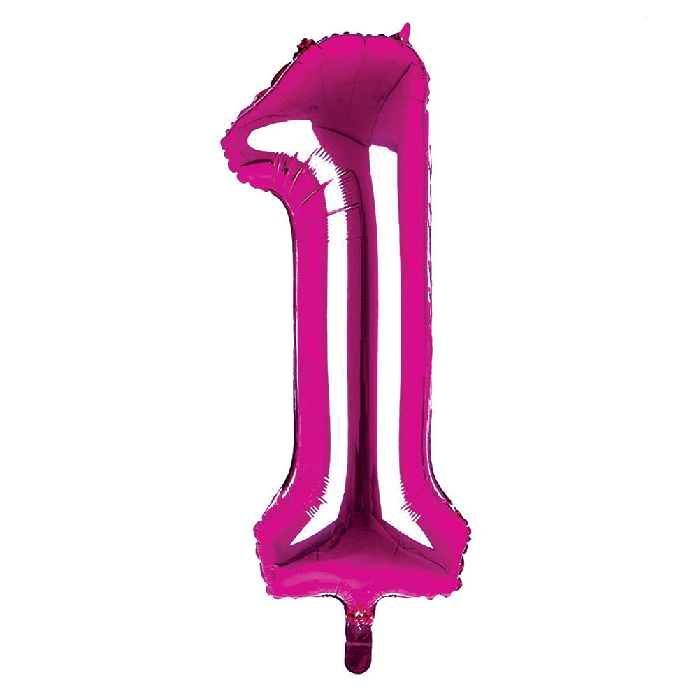 Giant Foil Dark Pink 1 Number Balloon