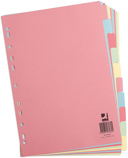 A4 10-Part Multi-Punched Subject Dividers